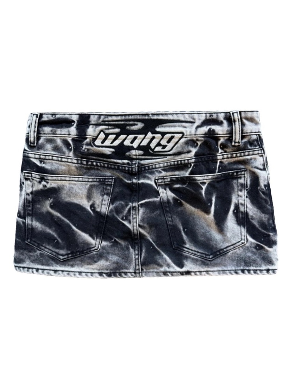 Alexander wang acid wash denim mini skirt